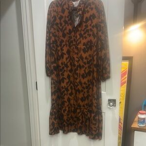 Leopard Print Brown Dress